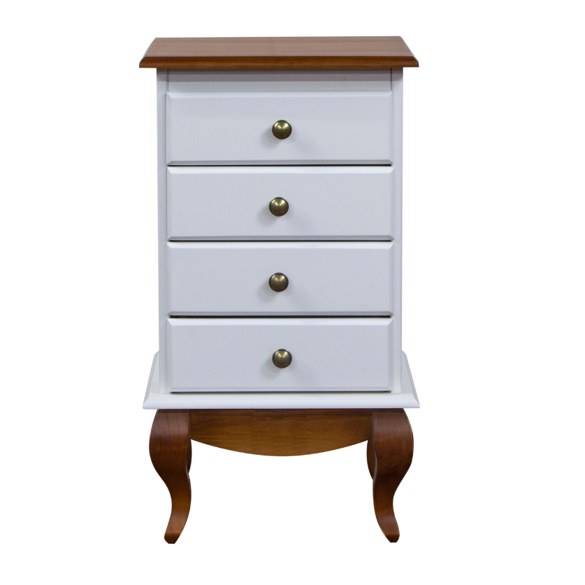 Mesa de Cabeceira Country Clean/ 4 Gavetas